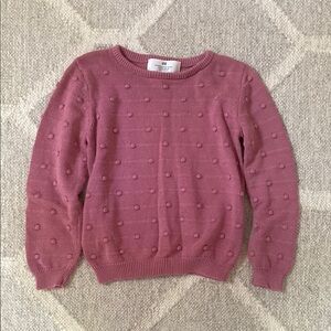 H&M Girls Pink Textured Bobble Knit Sweater